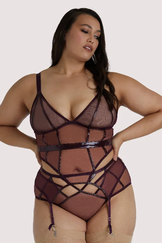 Kelly Wine PVC Soft Cup Curve Basque