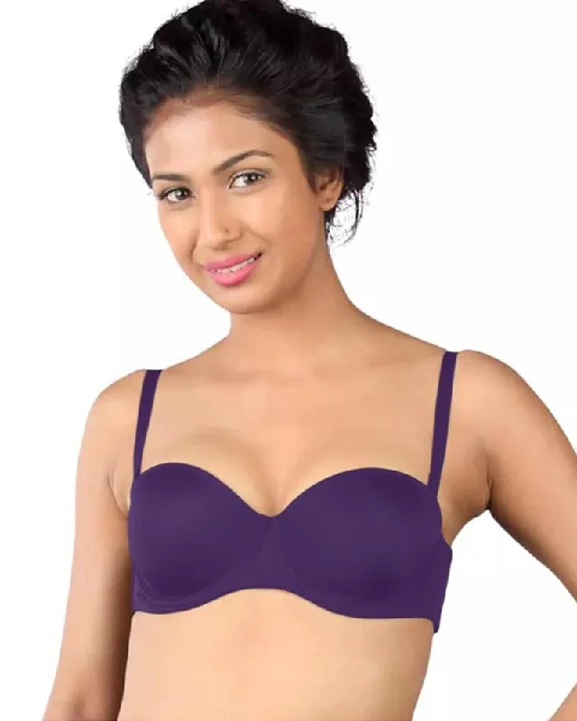 Pushup Bridal Bra - Purple - Single Padded Underwired Bra