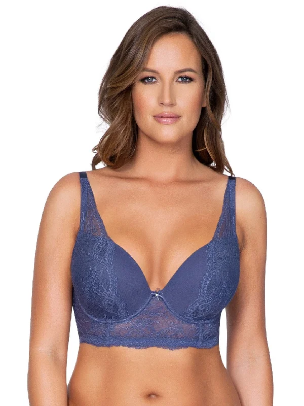 Sandrine Plunge Longline Bra - French Blue - P5351