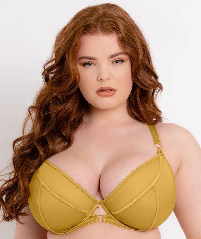 plunge t - shirt bras for a sleek appearanceScantilly Exposed Plunge Bra - Ochre Yellow plunge t - shirt bras for a sleek appearanceScantilly Exposed Plunge Bra - Ochre Yellow