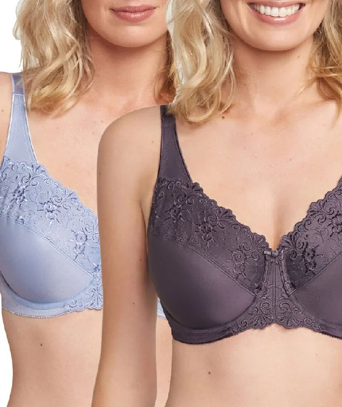 plunge bras for low cut topsTriumph Embroidered Minimiser Bra 2 Pack - Ink Grey/Silver Shadow plunge bras for low cut topsTriumph Embroidered Minimiser Bra 2 Pack - Ink Grey/Silver Shadow