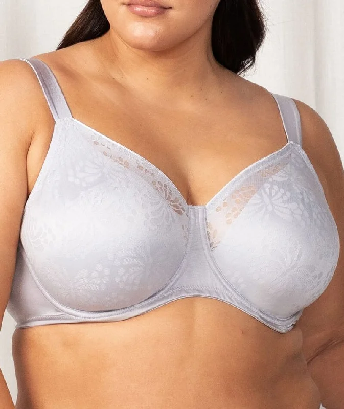 t - shirt bras for a smooth look under clothesTriumph Lacy Minimizer Bra - Platinum