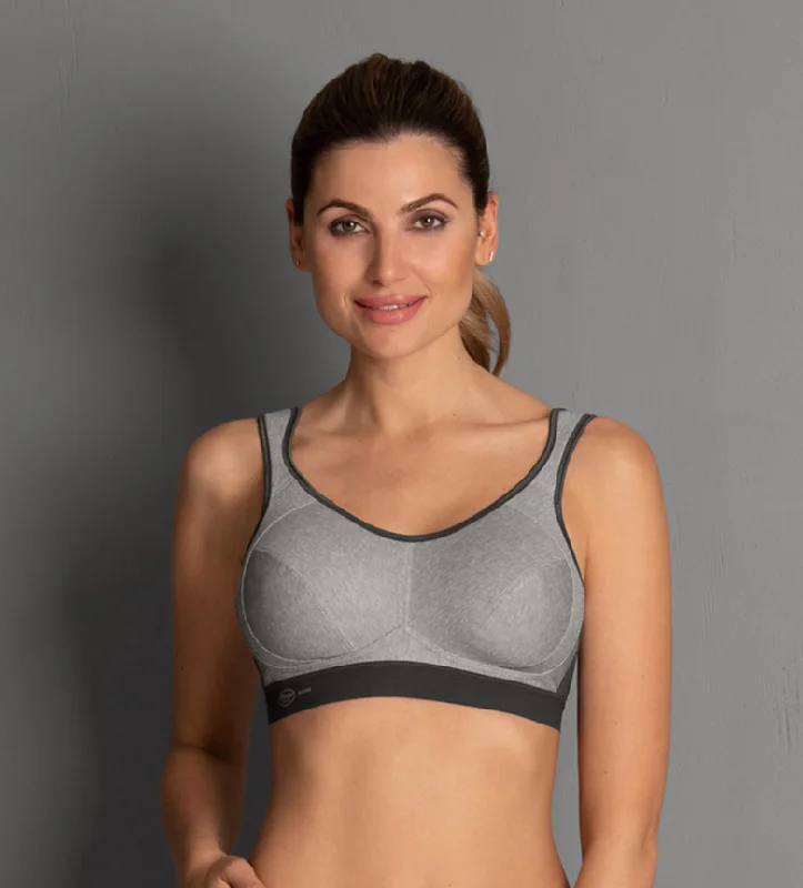 Bra with a plus - size bralette style for a trendy look Anita Extreme Control Sports Bra B - H Cup Heather Grey 5527 Bra with a plus - size bralette style for a trendy look Anita Extreme Control Sports Bra B - H Cup Heather Grey 5527