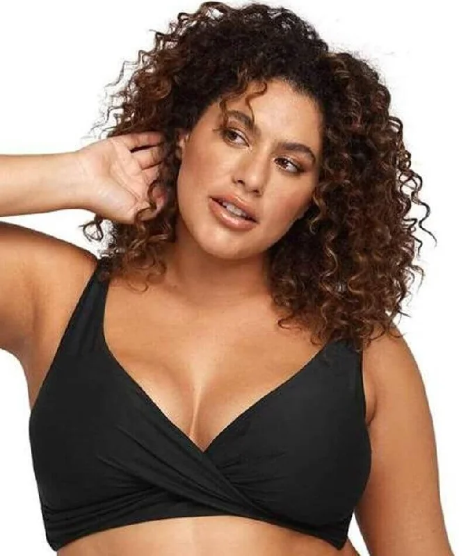 Bra with a bandeau style for a strapless and sleek look Artesands Hues Delacroix Cross Front D-G Cup Bikini Top - Black Bra with a bandeau style for a strapless and sleek look Artesands Hues Delacroix Cross Front D-G Cup Bikini Top - Black