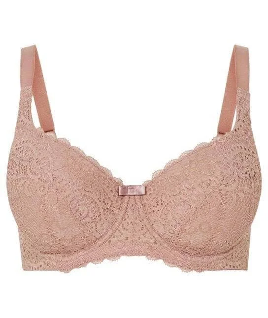 Bra with a plus - size back - closure for a secure fit​ Ava & Audrey Sienna Lace Contour Bra - Rose