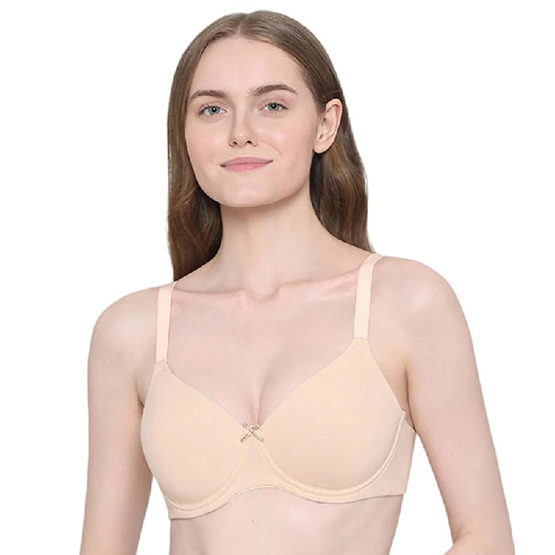 Bra with a wire - free band for a more comfortable underbust area BASICS Essentials2.0 Padded Wired 3/4th Cup Everyday Wear Comfort Fit T-shirt Bra - Beige Bra with a wire - free band for a more comfortable underbust area BASICS Essentials2.0 Padded Wired 3/4th Cup Everyday Wear Comfort Fit T-shirt Bra - Beige