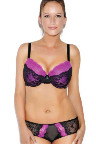 Unpadded bras for a natural and lightweight feel​ Bettina Bra in Amethyst and Black