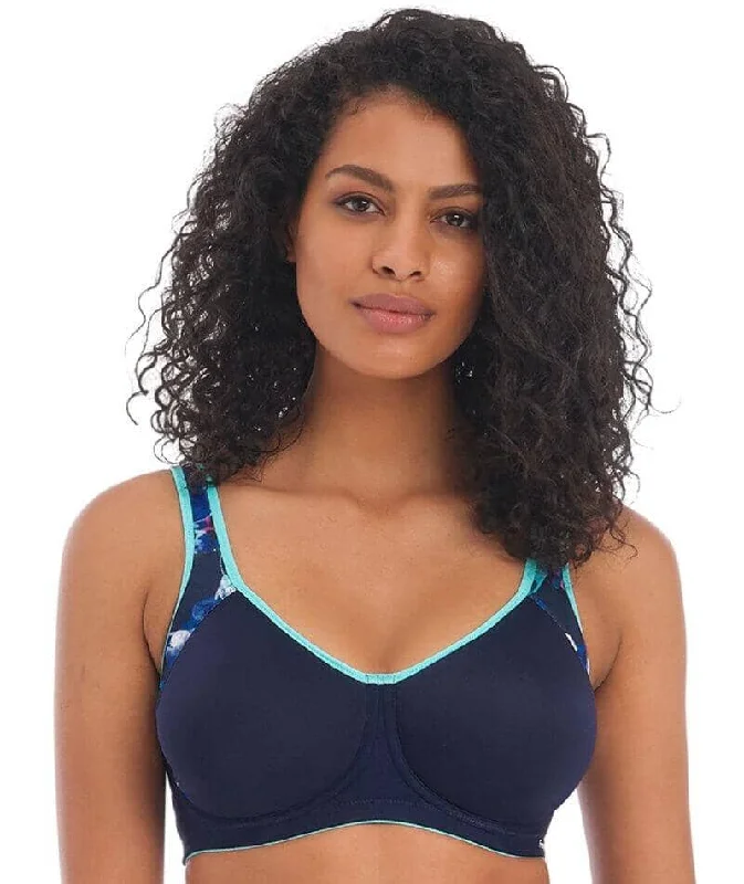 Bra with a mesh panel for added breathability Freya Active Sonic Underwired Moulded Sports Bra - Nightshade Bra with a mesh panel for added breathability Freya Active Sonic Underwired Moulded Sports Bra - Nightshade