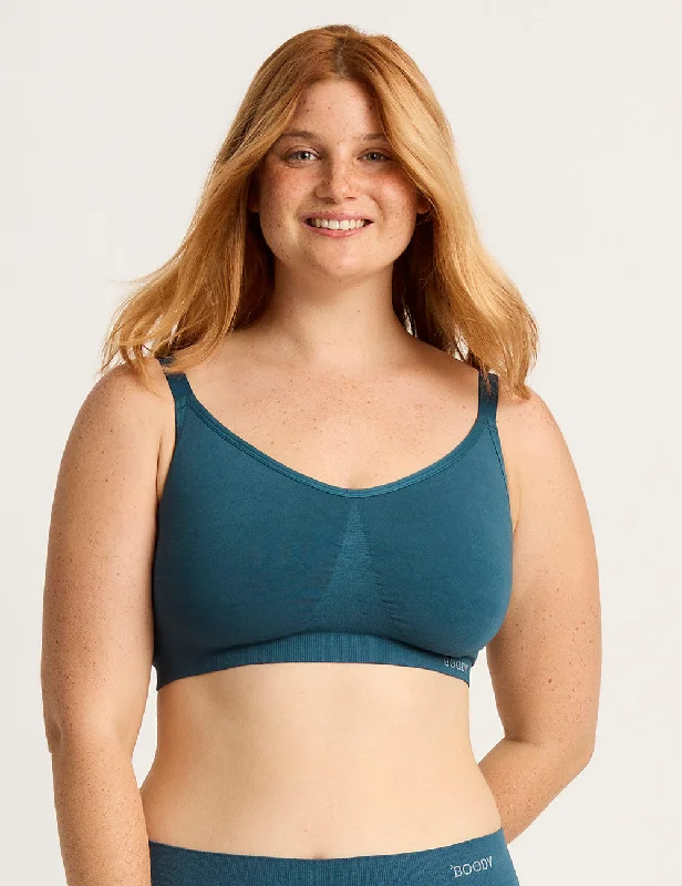 Bra with a non - padded cup for a natural feel​ Full Bust Wireless Bra - Teal