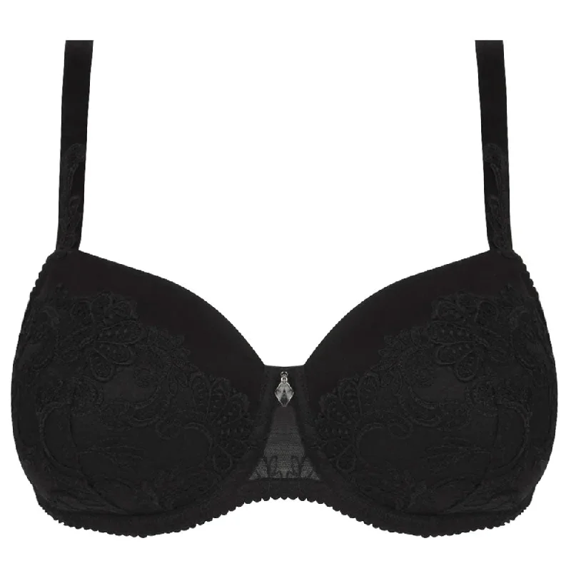 Bra with a hypoallergenic lining for sensitive skin Lise Charmel 'Dressing Floral' Black Padded Contour Bra Bra with a hypoallergenic lining for sensitive skin Lise Charmel 'Dressing Floral' Black Padded Contour Bra