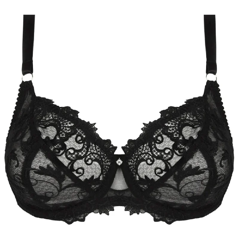 Wireless bras for ultimate comfort and freedom Lise Charmel 'Dressing Floral' Black 3/4 Cup Balconette Bra Wireless bras for ultimate comfort and freedom Lise Charmel 'Dressing Floral' Black 3/4 Cup Balconette Bra