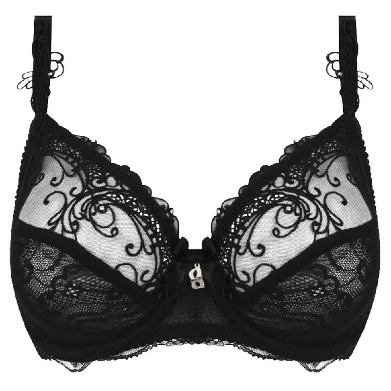Long - line bras for added support and a slimming effect Lise Charmel 'Soir de Venise' Black 3-Part Full Cup Bra Long - line bras for added support and a slimming effect Lise Charmel 'Soir de Venise' Black 3-Part Full Cup Bra