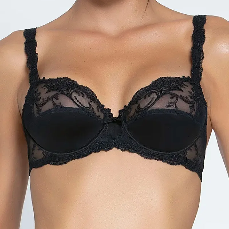 Bra with moisture - wicking lining for sweaty situations Lise Charmel 'Splendeur Soie' Black Silk Full Cup Bra Bra with moisture - wicking lining for sweaty situations Lise Charmel 'Splendeur Soie' Black Silk Full Cup Bra