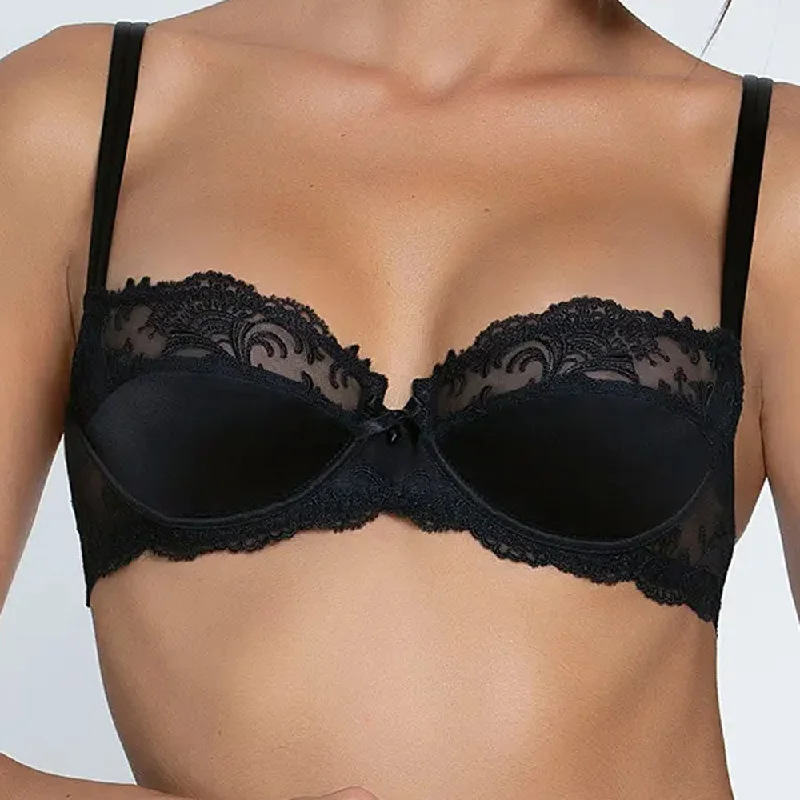 Bra with a pattern - print for a more unique appearance Lise Charmel 'Splendeur Soie' Black Silk Half Cup Bra Bra with a pattern - print for a more unique appearance Lise Charmel 'Splendeur Soie' Black Silk Half Cup Bra