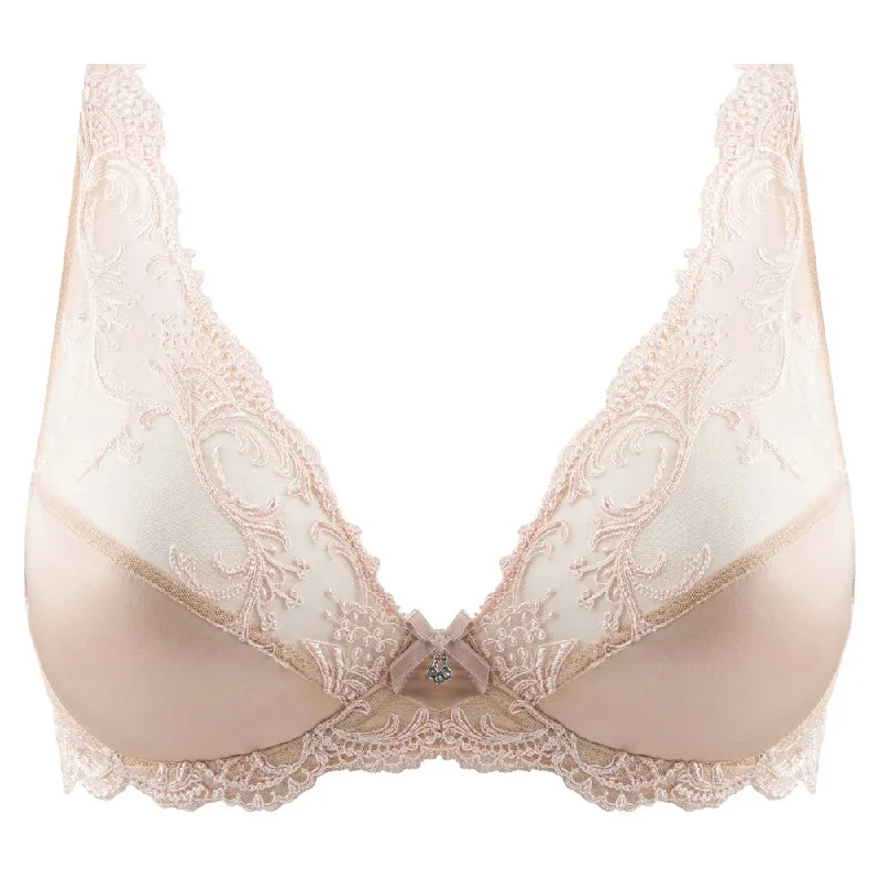 Bra with a removable padding for customizable support Lise Charmel 'Splendeur Soie' Nude/Dusky Pink Silk Glam Push-Up Bra Bra with a removable padding for customizable support Lise Charmel 'Splendeur Soie' Nude/Dusky Pink Silk Glam Push-Up Bra