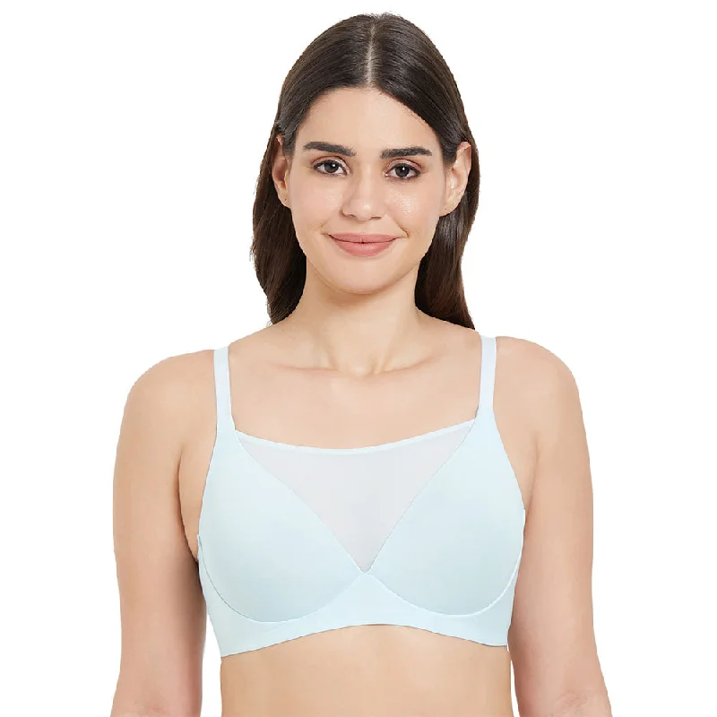 Bra with a built - in underwire for enhanced support Lively Padded Non-Wired Full Cup Everyday Wear Full coverage T-Shirt Bra - Sky Blue Bra with a built - in underwire for enhanced support Lively Padded Non-Wired Full Cup Everyday Wear Full coverage T-Shirt Bra - Sky Blue