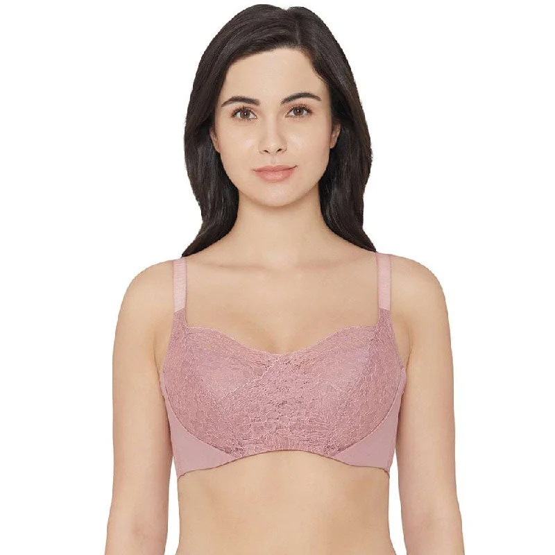 Wireless bras for ultimate comfort and freedom Moselle Padded Wired Full Cup Bridal Wear Full coverage Lace Bra - Purple Wireless bras for ultimate comfort and freedom Moselle Padded Wired Full Cup Bridal Wear Full coverage Lace Bra - Purple