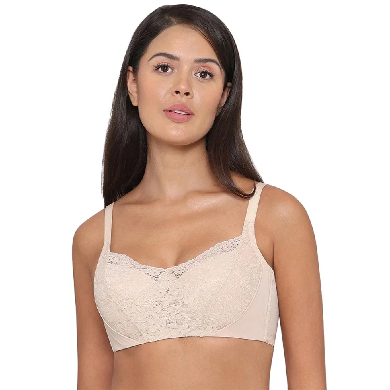 Nylon bras offering durability and stretch Moselle Padded Wired Full Cup Bridal Wear Full coverage Lace Bra - Beige Nylon bras offering durability and stretch Moselle Padded Wired Full Cup Bridal Wear Full coverage Lace Bra - Beige