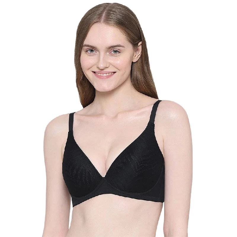 Bralettes for a trendy and comfortable alternative Mysa Padded Non-Wired 3/4th Cup Everyday Wear Medium coverage T-Shirt Bra - Black Bralettes for a trendy and comfortable alternative Mysa Padded Non-Wired 3/4th Cup Everyday Wear Medium coverage T-Shirt Bra - Black