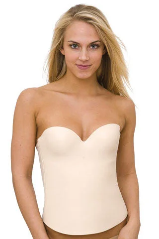 Padded bras to increase cup size and enhance shape Second Skin Long-line Bustier in Nude Padded bras to increase cup size and enhance shape Second Skin Long-line Bustier in Nude