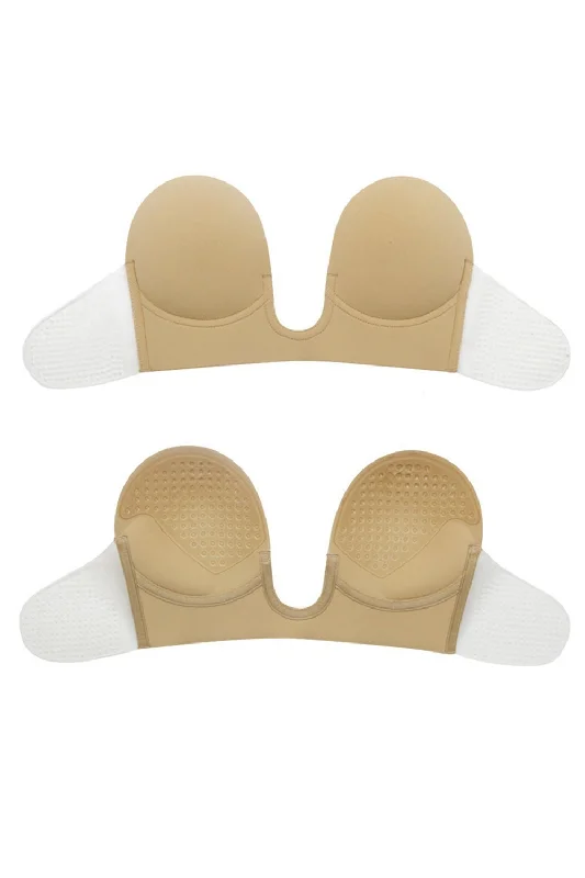 Unpadded bras for a natural and lightweight feel Nylon Invisible Self Adhesive Strapless Push-Up Bra CN0020 Unpadded bras for a natural and lightweight feel Nylon Invisible Self Adhesive Strapless Push-Up Bra CN0020