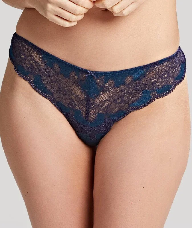 Bra with a plus - size padded strap for reduced shoulder strain Panache Clara Thong - Deep Ocean Bra with a plus - size padded strap for reduced shoulder strain Panache Clara Thong - Deep Ocean