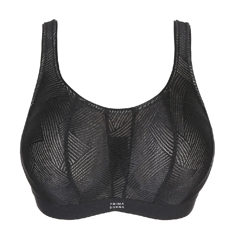 Bra with a plus - size convertible strap for versatility​ PrimaDonna Sport Wired Sports Bra Black C-H CUP 6000510