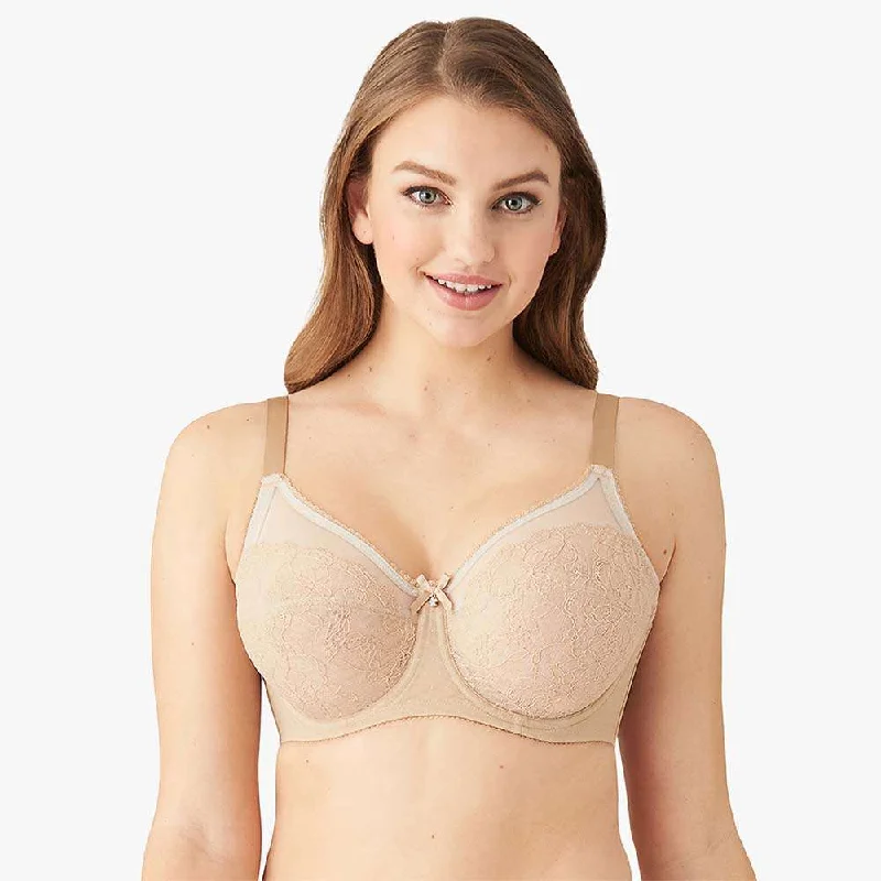 Bra with a mesh - lined cup for better breathability Retro Chic Non Padded Wired Full Coverage Full Support Everyday Comfort Bra - Beige Bra with a mesh - lined cup for better breathability Retro Chic Non Padded Wired Full Coverage Full Support Everyday Comfort Bra - Beige