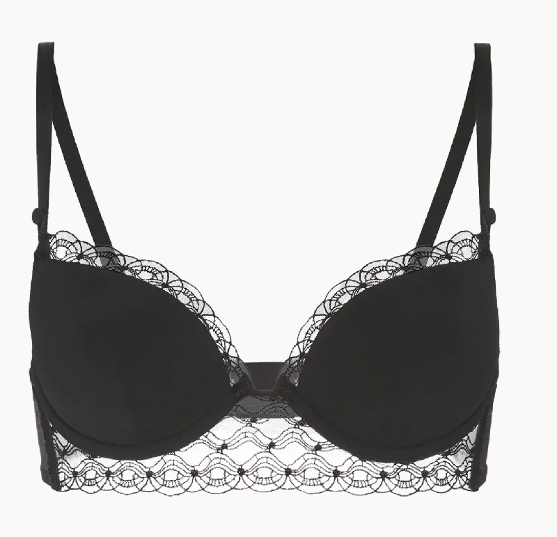 Strapless bras for wearing with strapless tops and dresses​ Rose Push-Up  Black