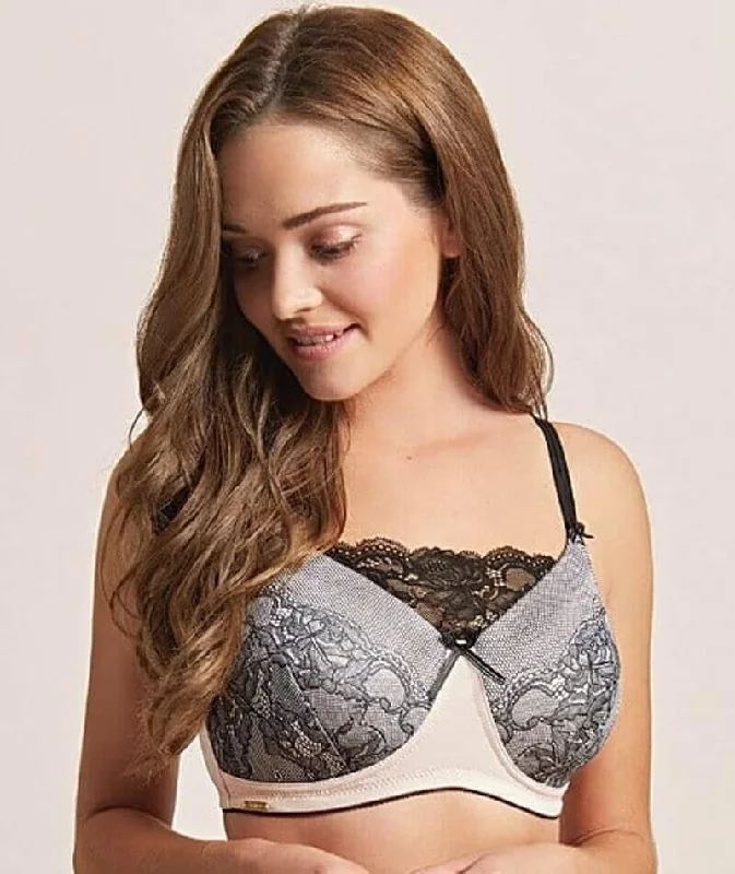 Bra with a satin finish for a luxurious look Royce Luella Printed Lace Support Bra - Black/Pink Bra with a satin finish for a luxurious look Royce Luella Printed Lace Support Bra - Black/Pink
