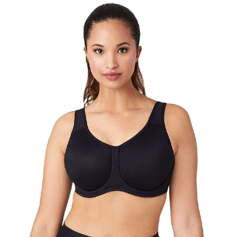 Bra with anti - bacterial properties for a hygienic fit Sport Non Padded Wired Full Coverage Full Support High Intensity Sports Bra - Black Bra with anti - bacterial properties for a hygienic fit Sport Non Padded Wired Full Coverage Full Support High Intensity Sports Bra - Black