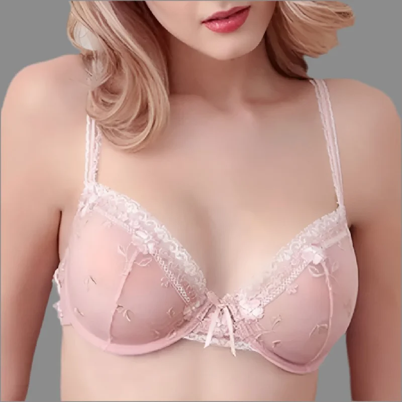 Bra with a removable padding for customizable support About the Bra - Rosy Unlined Lace Bra - More Colors Bra with a removable padding for customizable support About the Bra - Rosy Unlined Lace Bra - More Colors