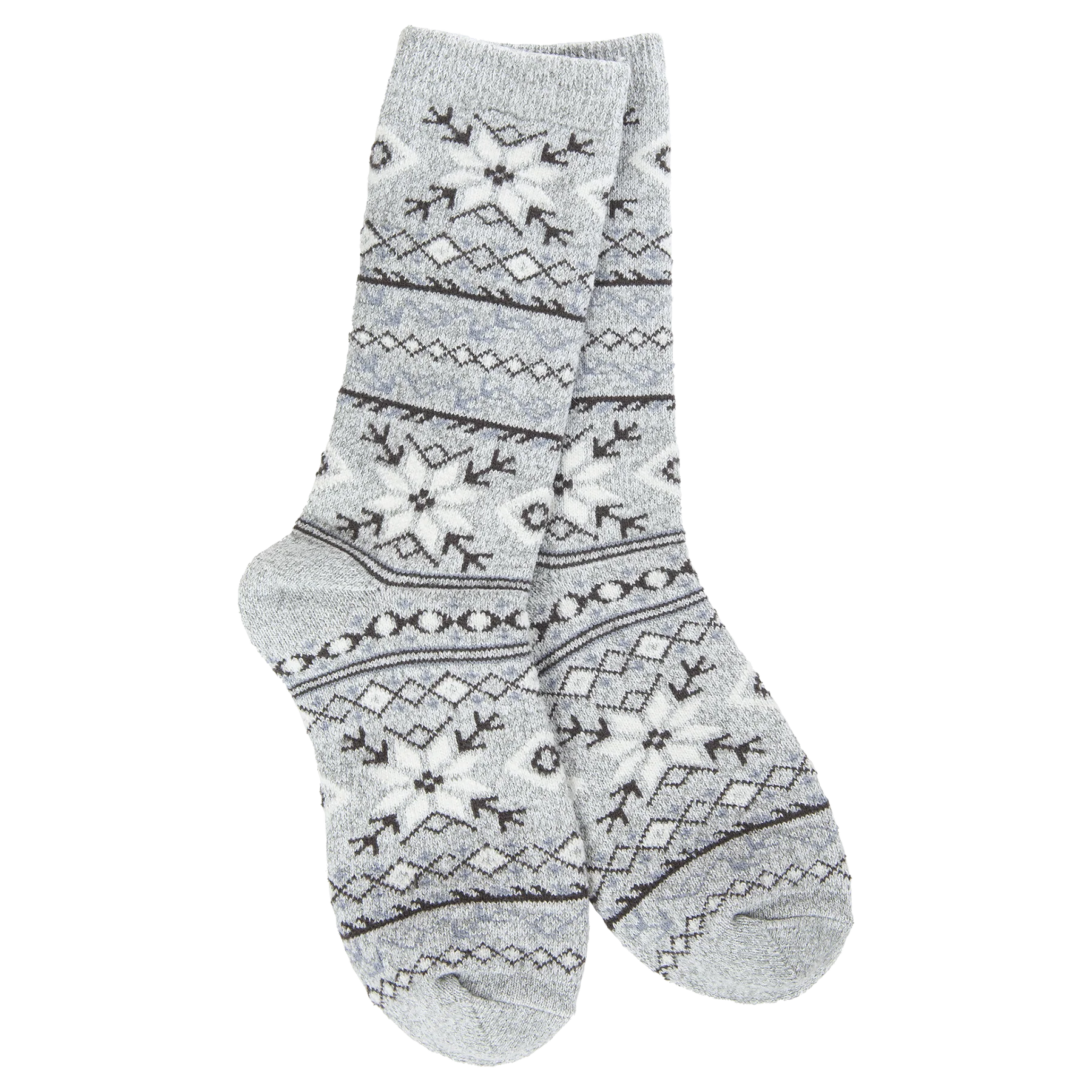 75684 Fair Isle White Multi Holiday Mini Crew