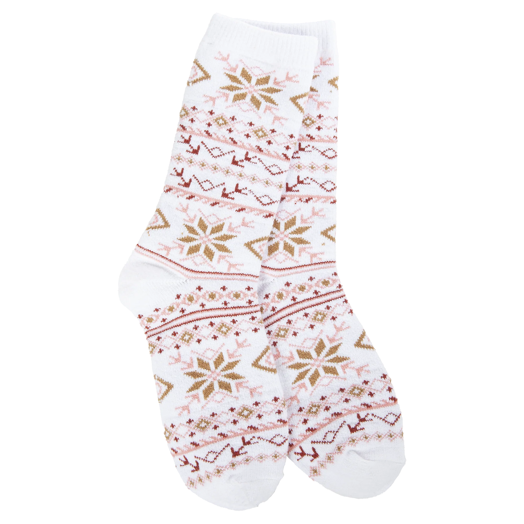 75685 Fair Isle White Multi Holiday Mini Crew