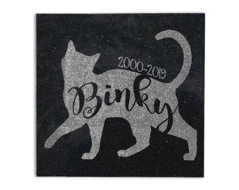 Leather - look stockings for an edgy styleCursive Text & Cat Silhouette | Memorial Stone Leather - look stockings for an edgy styleCursive Text & Cat Silhouette | Memorial Stone