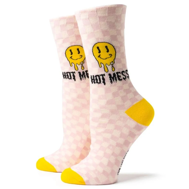 Hot Mess Smiley Socks