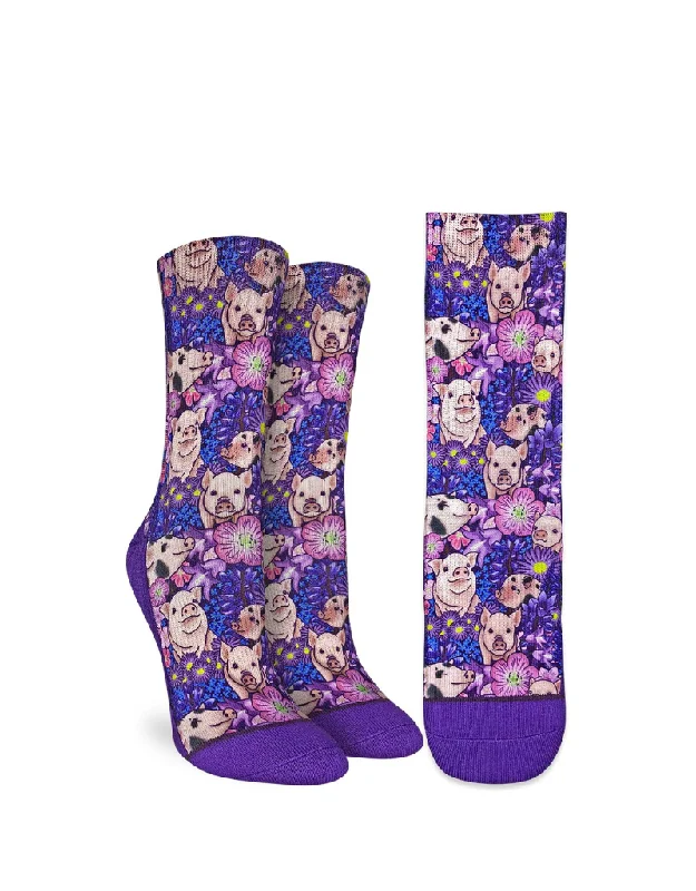 Women's adjustable - fit socks for a customized feel"Piggies" Active Crew Socks by Good Luck Sock - Medium Women's adjustable - fit socks for a customized feel"Piggies" Active Crew Socks by Good Luck Sock - Medium
