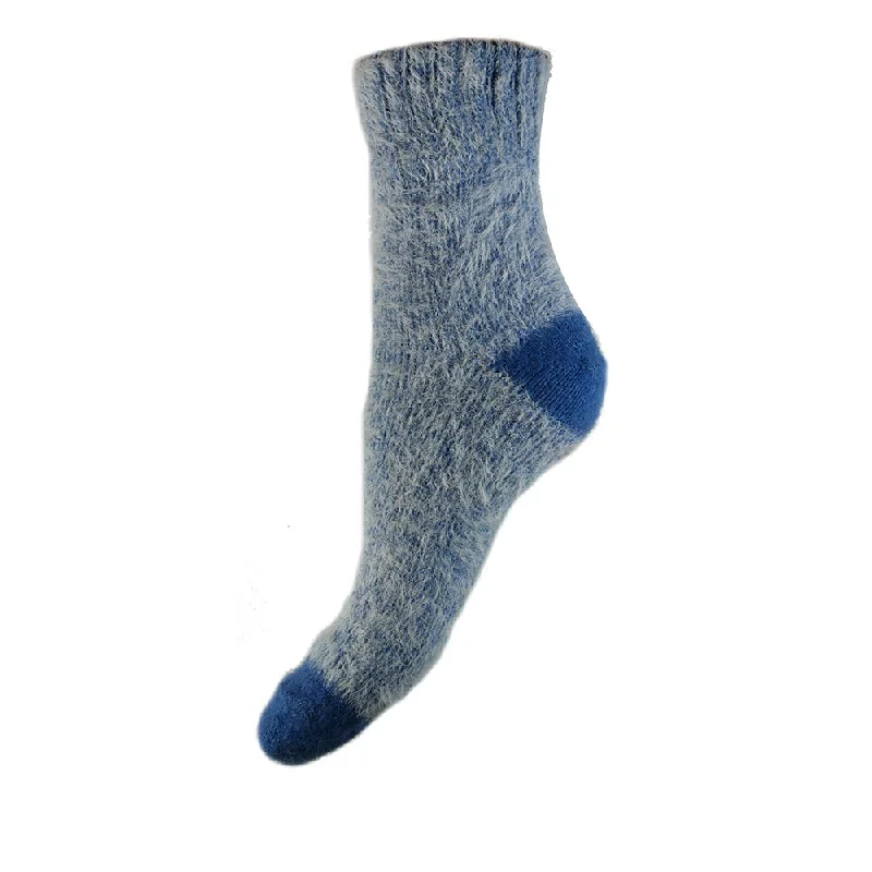 Women's cushioned sole socks for shock absorptionDark blue plain soft socks with contrasting heel and toe Women's cushioned sole socks for shock absorptionDark blue plain soft socks with contrasting heel and toe