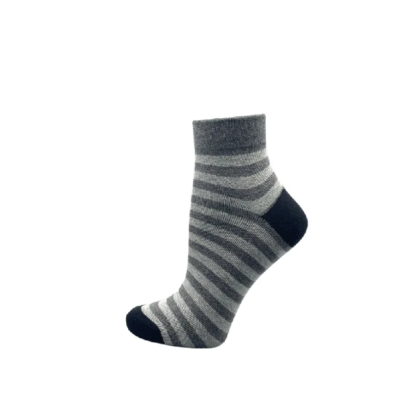 "Dots & Stripes" Cotton Ankle Socks 5PK by Point Zero - Medium