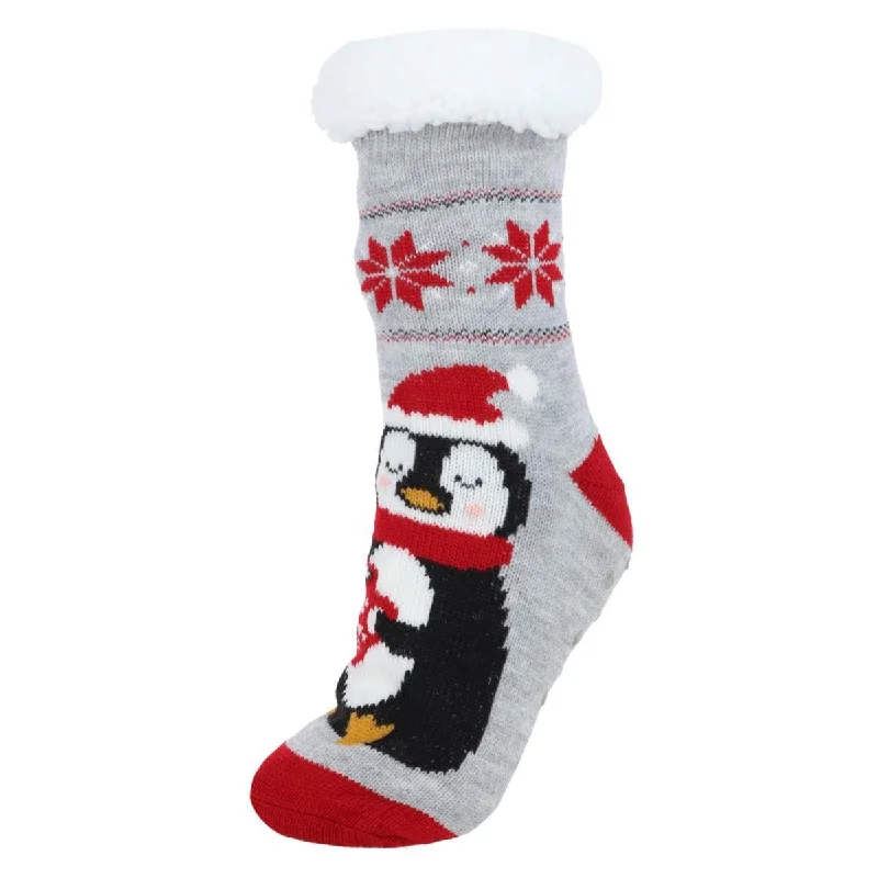 Gold Medal Women's Holiday Novelty Sherpa Lined Slipper Socks