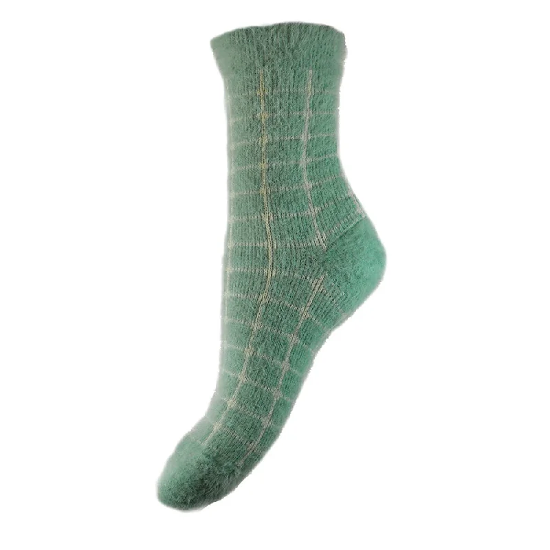 Women's cotton blend socks for breathabilityGreen Fluffy Criss Cross wool blend socks Women's cotton blend socks for breathabilityGreen Fluffy Criss Cross wool blend socks