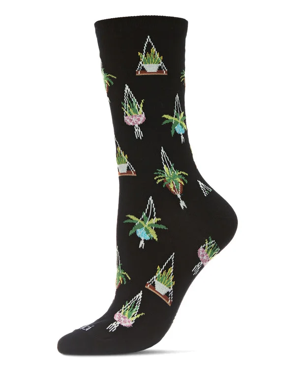 "Hanging Plant" Crew Bamboo Socks by Me Moí