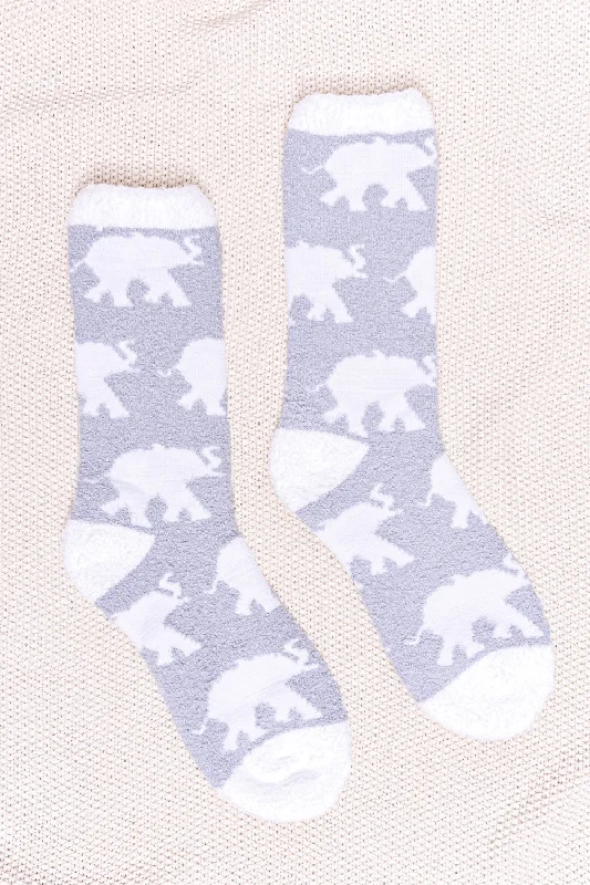 Ivory Ella Allover Ellies Fuzzy Sock