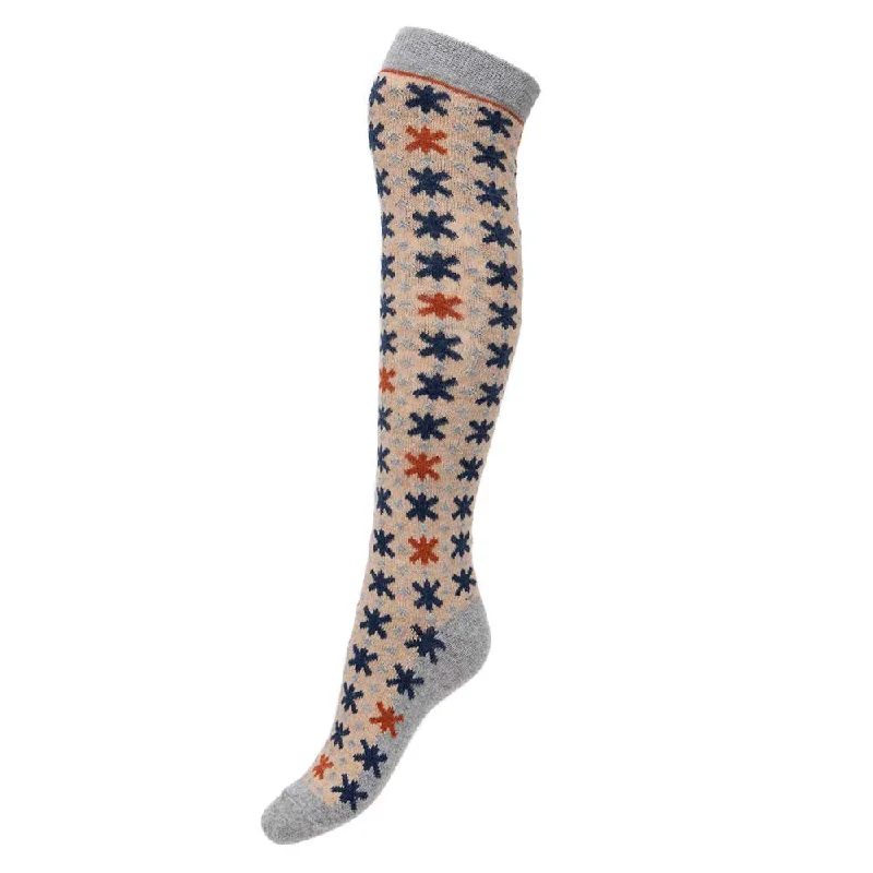 Women's silk - lined socks for a luxurious feelFawn patterned Knee high Wool Blend Socks Women's silk - lined socks for a luxurious feelFawn patterned Knee high Wool Blend Socks