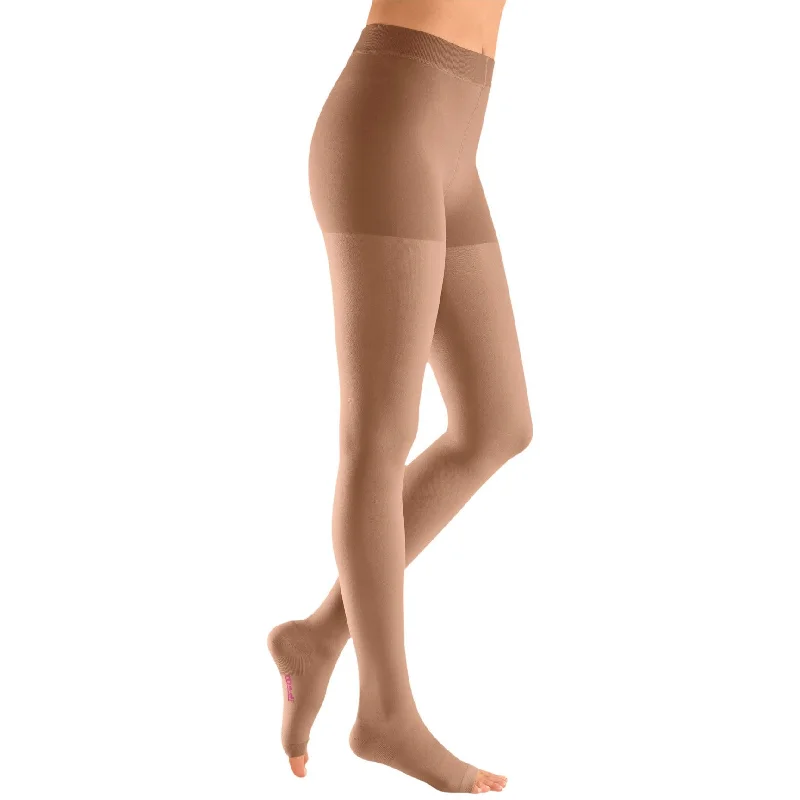 Women's over - the - calf socks with a stripe designMediven Plus Pantyhose 40-50 mmHg, Open Toe Women's over - the - calf socks with a stripe designMediven Plus Pantyhose 40-50 mmHg, Open Toe