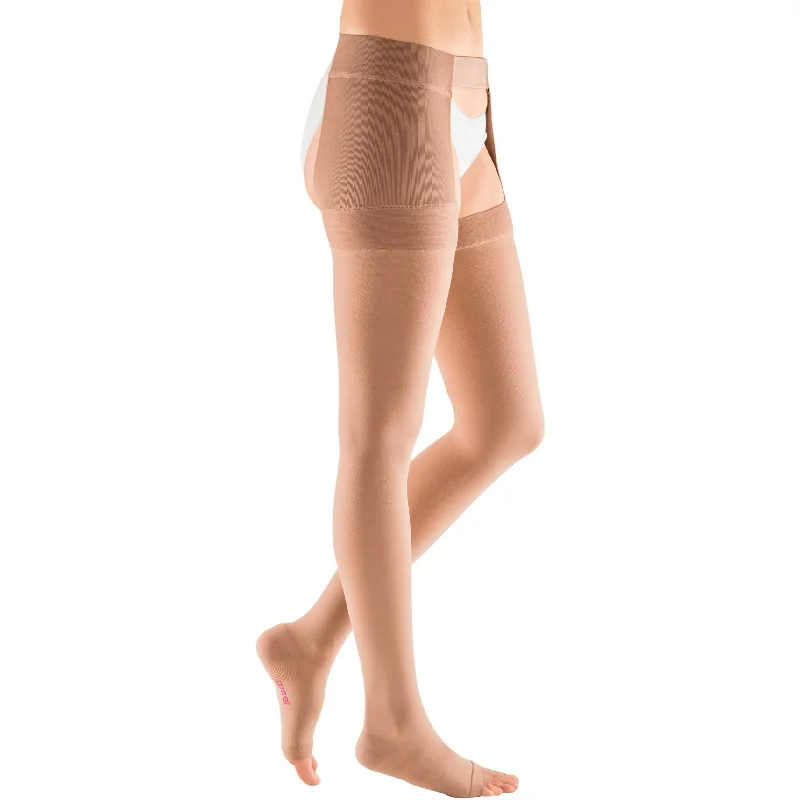 Mediven Plus Thigh High 20-30 mmHg, Open Toe w/ Waist Attachment