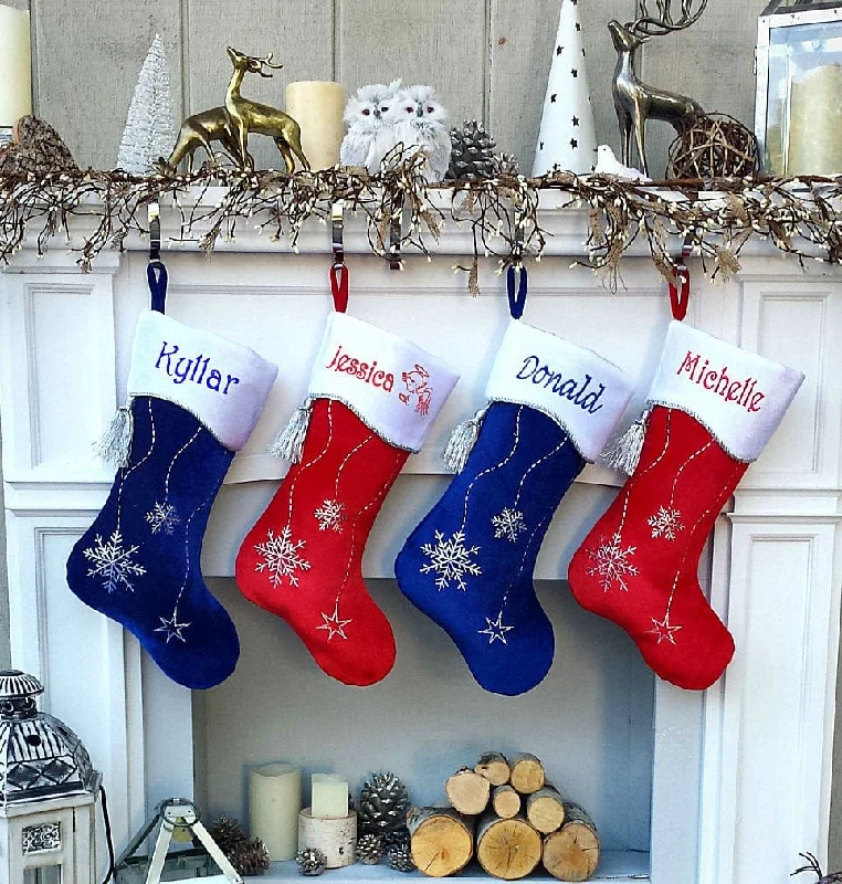 Christmas Stocking Personalized - Happy Santa, Snowman, Cat, Dog, Family XMAS Stockings