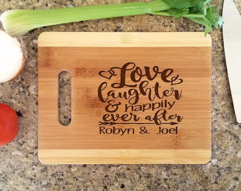Gold - toned stockings for a glamorous touchPersonalized Wood Cutting Board Love Laughter & Happily Ever After Custom with Names Valentines Day Gift, Bride Groom Gift, Home Decor Gift Gold - toned stockings for a glamorous touchPersonalized Wood Cutting Board Love Laughter & Happily Ever After Custom with Names Valentines Day Gift, Bride Groom Gift, Home Decor Gift
