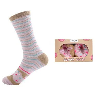 Pink Donut Food Socks