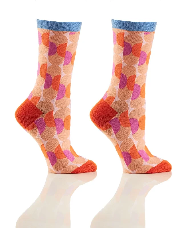 Women's argyle - patterned thigh - high socks"Retro Ovals" Cotton Dress Crew Socks by YO Sox -Medium Women's argyle - patterned thigh - high socks"Retro Ovals" Cotton Dress Crew Socks by YO Sox -Medium